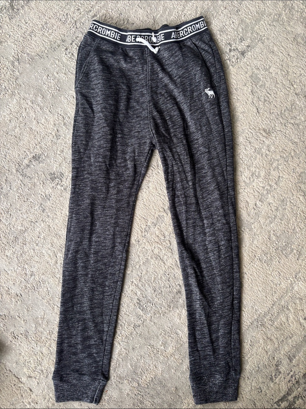 abercrombie kids Charcoal Heather Joggers with Logo Waistband